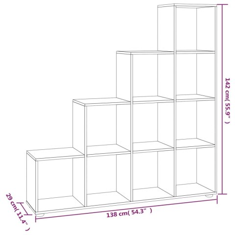  Regał schodkowy, brązowy dąb, 142 cm, materiał drewnopochodny