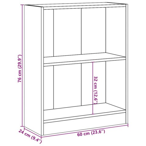  Szafka na książki, biała 60x24x76 cm, materiał drewnopochodny