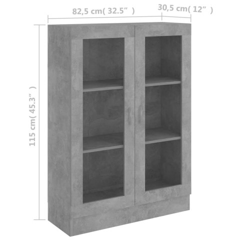  Witryna, szarość betonu, 82,5x30,5x115 cm