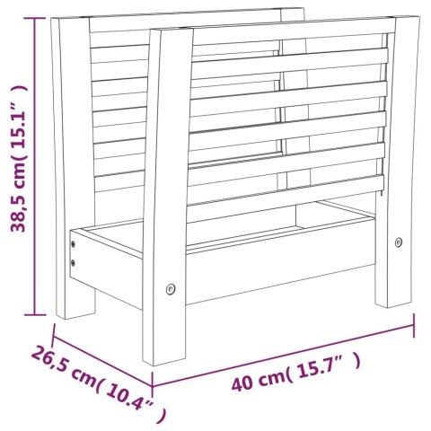  Gazetownik, 40x26,5x38,5 cm, lite drewno orzechowe