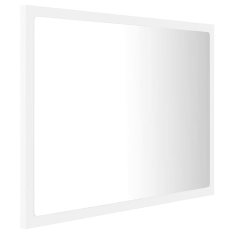  Lustro łazienkowe z LED, białe, 60x8,5x37 cm, akryl