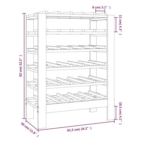  Stojak na wino, 61,5x30x82 cm, lite drewno sosnowe