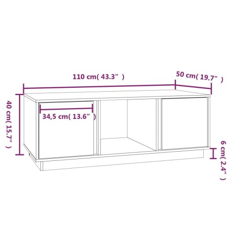  Stolik kawowy, 110x50x40 cm, lite drewno sosnowe