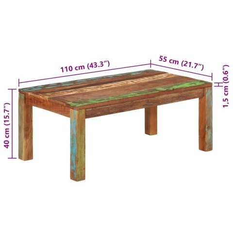  Stolik kawowy, 100x55x40 cm, lite drewno z odzysku