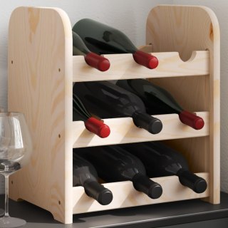  Stojak na wino, 33x25x37 cm, lite drewno sosnowe