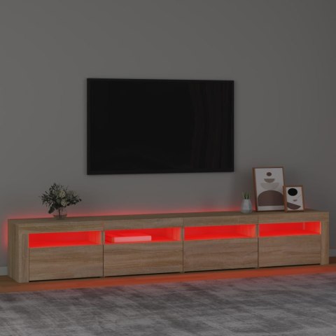  Szafka TV z oświetleniem LED, dąb sonoma, 240x35x40 cm