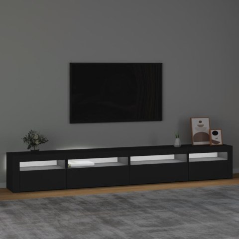  Szafka pod TV z oświetleniem LED, czarna, 270x35x40 cm