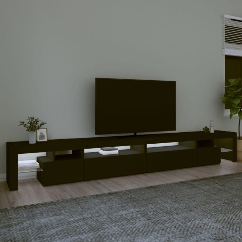  Szafka pod TV z oświetleniem LED, czarna, 290x36,5x40 cm