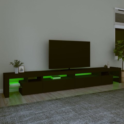  Szafka pod TV z oświetleniem LED, czarna, 290x36,5x40 cm