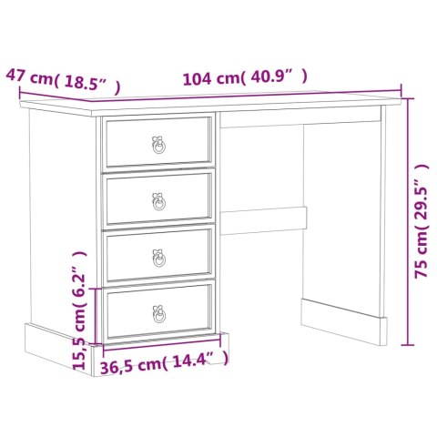  Toaletka Corona, 104x47x75 cm, lite drewno sosnowe