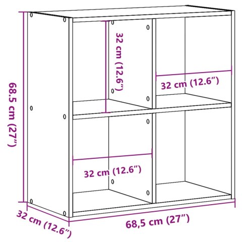  Regał, stare drewno, 68,5x32x68,5 cm, materiał drewnopochodny