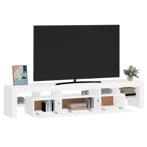  Szafka pod TV z oświetleniem LED, biała 200x36,5x40 cm