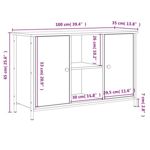  Szafka pod TV, przydymiony dąb, 100x35x65 cm