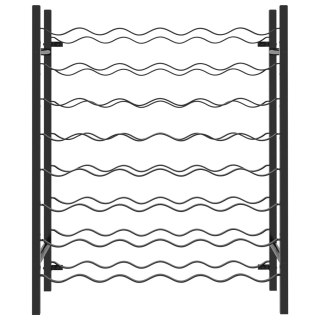  Stojak na 48 butelek wina, czarny, metalowy