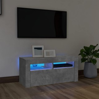  Szafka TV z oświetleniem LED, szarość betonu, 90x35x40 cm