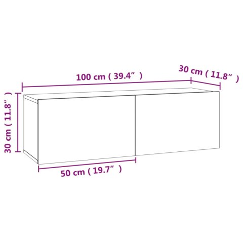  Szafka pod TV, szarość betonu, 100x30x30 cm