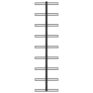  Ścienny uchwyt na 9 butelek wina, czarny, żelazny