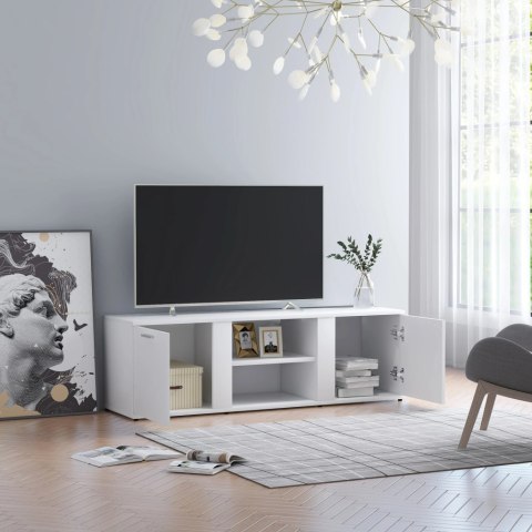  Szafka pod TV, biała, 120x34x37 cm, materiał drewnopochodny