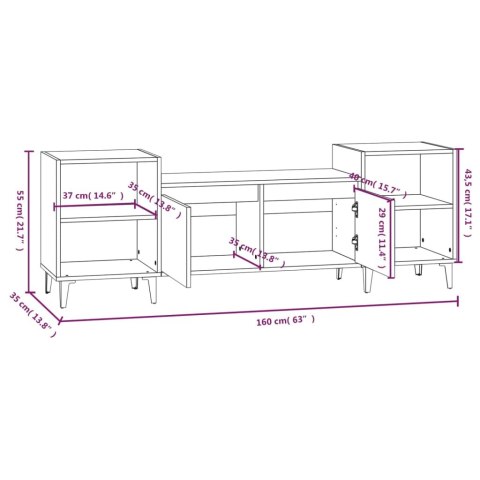  Szafka pod TV, biała, 80x36x50 cm, materiał drewnopochodny