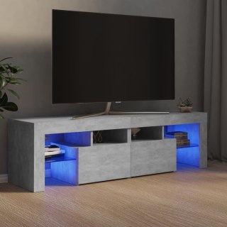  Szafka pod TV z oświetleniem LED, szarość betonu 140x36,5x40 cm