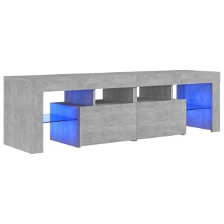  Szafka pod TV z oświetleniem LED, szarość betonu 140x36,5x40 cm