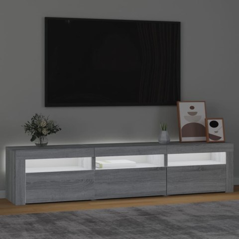  Szafka pod TV z oświetleniem LED, szarość sonoma, 180x35x40 cm