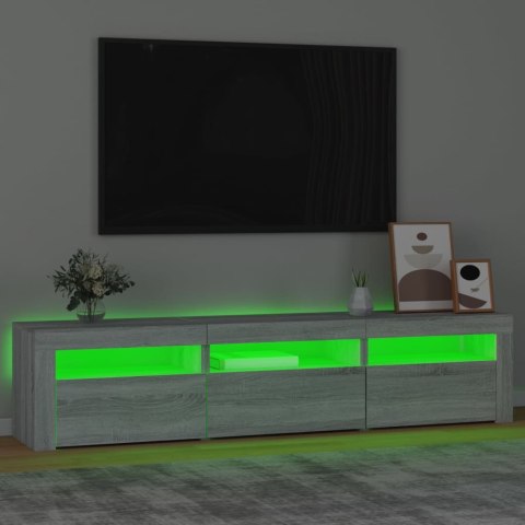  Szafka pod TV z oświetleniem LED, szarość sonoma, 180x35x40 cm