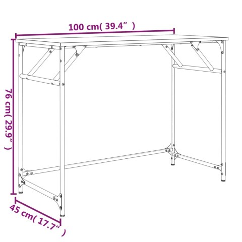  Biurko, czarne, 100x45x76 cm, materiał drewnopochodny i stal