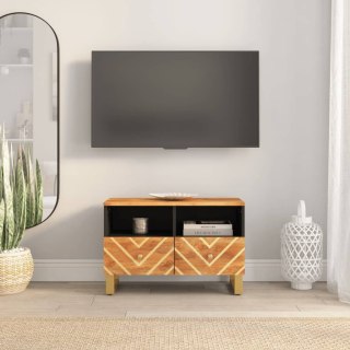  Szafka pod TV, brązowo-czarna 70x33,5x46 cm, lite drewno mango