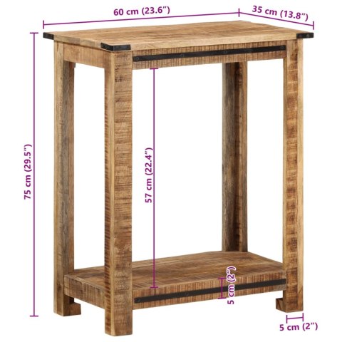  Stolik konsolowy, 60x35x75 cm, lite drewno mango