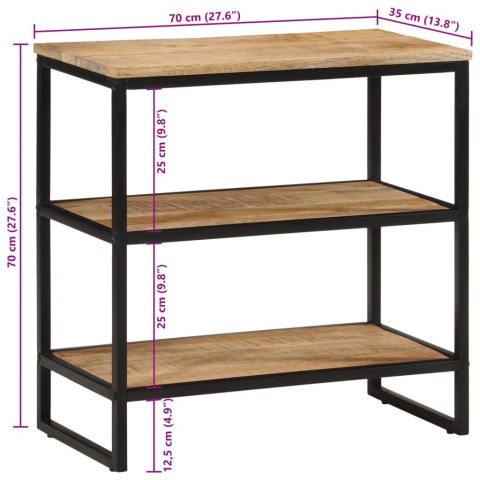  Stolik konsolowy, 70x35x70 cm, surowe drewno mango