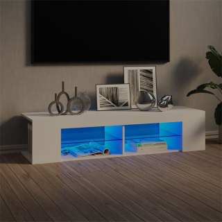  Szafka TV z oświetleniem LED, biała, 135x39x30 cm