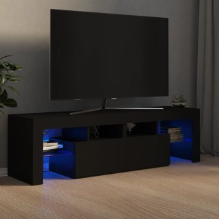  Szafka pod TV z oświetleniem LED, czarna, 140x36,5x40 cm