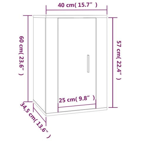  Wiszące szafki TV, 2 szt., szarość betonu, 40x34,5x60 cm