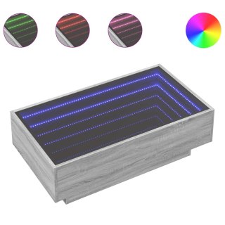  Stolik kawowy z LED, szary dąb sonoma, 90x50x30 cm