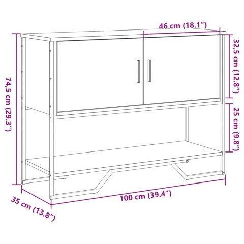  Stolik konsolowy, czarny, 100x35x74,5 cm