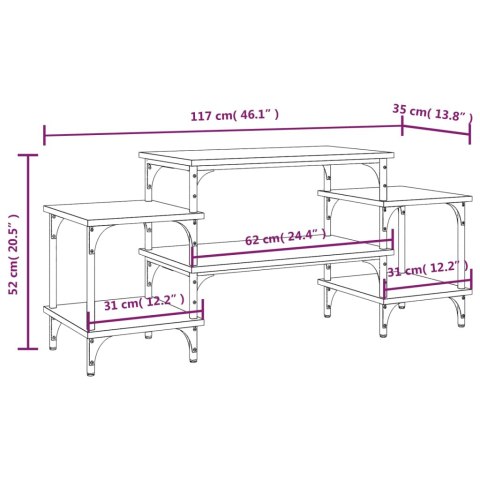  Szafka pod TV, czarna, 117x35x52 cm, materiał drewnopochodny